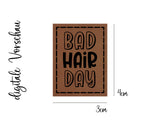 Kunstleder-Label, Lederlabel, Kunstleder-Patch, Lederpatch, 4x3cm, cognac, braun, Bad Hair Day