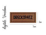 Kunstleder-Label, Lederlabel, Kunstleder-Patch, Lederpatch, 2x5cm, cognac, braun, Dreckspatz