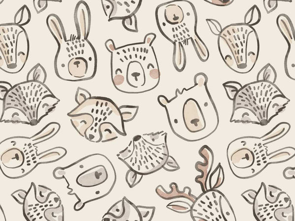 Vorbestellung, Eigenproduktion, Stoff drucken, Stoff für Kinder, Kinderstoff, Jersey, French Terry, Waffelstrick, Rippjersey, Tiere, Safari, Mini Savanne, Giraffe, Löwe, Elefant