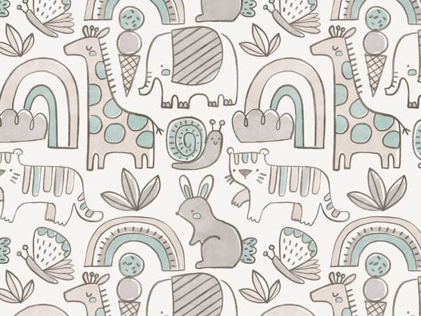 Vorbestellung, Eigenproduktion, Stoff drucken, Stoff für Kinder, Kinderstoff, Jersey, French Terry, Waffelstrick, Rippjersey, Tiere, Safari, Fuchs, Hase, Bär, Fox, Bunny & Bear