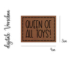 Kunstleder-Label, Lederlabel, Kunstleder-Patch, Lederpatch, 4x3cm, Queen of all toys