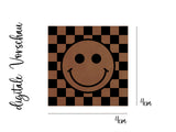 Set Kunstlederlabel, Lederlabel, PU, Kunstleder-Label, braun, Label, weich, flexibel, cool, Smiley, Smile, Checkerboard