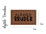 Kunstleder-Label, Lederlabel, Kunstleder-Patch, Lederpatch, 3x5cm, cognac, braun, kleiner Bruder