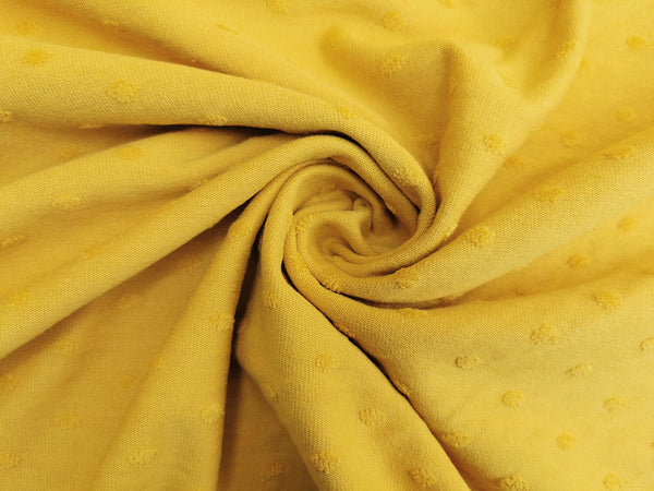 Jersey, Jacquard, 3D Punkte, erhabene Haptik, senf, gelb