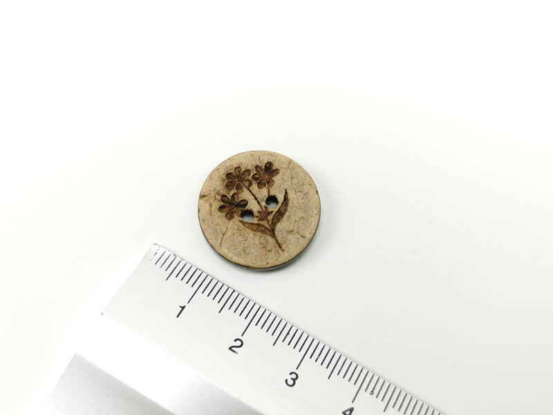 Kokosknopf, Coconut, Kokosnuss Knopf, 20mm, Natur, natürlich, Blume