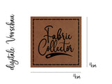 Kunstleder-Label, Lederlabel, Kunstleder-Patch, Lederpatch, 4x4cm, cognac, braun, Nähen, Stoffsammler, Fabric Collector