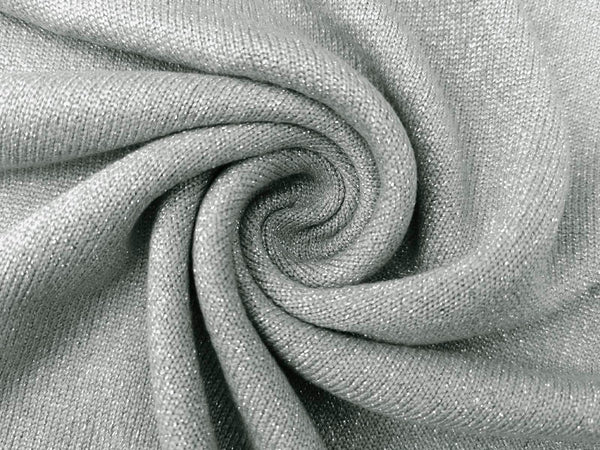 Strick, Glitzerstrick, Viskosestrick, Viskose, Lurex, Lurexfaden, silber, grau