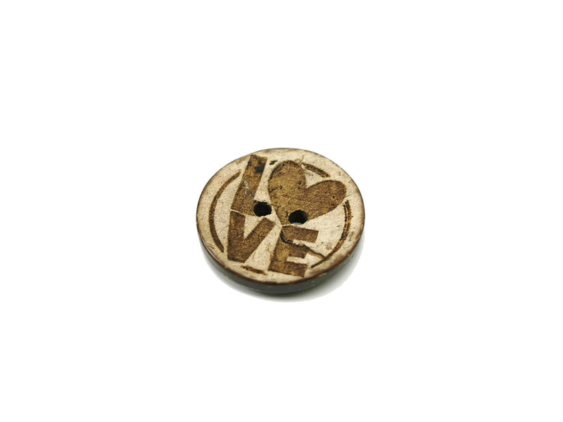 Kokosknopf, Coconut, Kokosnuss Knopf, 20mm, Natur, natürlich, Love