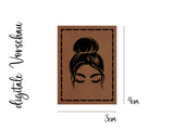 Kunstleder-Label, Lederlabel, Kunstleder-Patch, Lederpatch, 4x3cm, cognac, braun, Mama, Mom, Dud, Dutt, Momlife