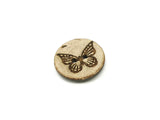 Kokosknopf, Coconut, Kokosnuss Knopf, 20mm, Natur, natürlich, Schmetterling, Butterfly