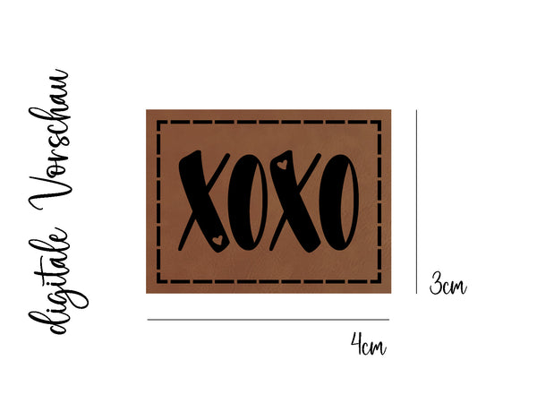 Kunstleder-Label "XOXO", 3x4cm, Einzelstück