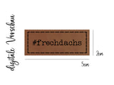 Kunstleder-Label, Lederlabel, Kunstleder-Patch, Lederpatch, 2x5cm, cognac, braun, frechdachs