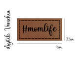 Kunstleder-Label, Lederlabel, Kunstleder-Patch, Lederpatch, 2,5x5cm, cognac, braun, #momlife