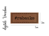 Kunstleder-Label, Lederlabel, Kunstleder-Patch, Lederpatch, 2x5cm, cognac, braun, rabauke